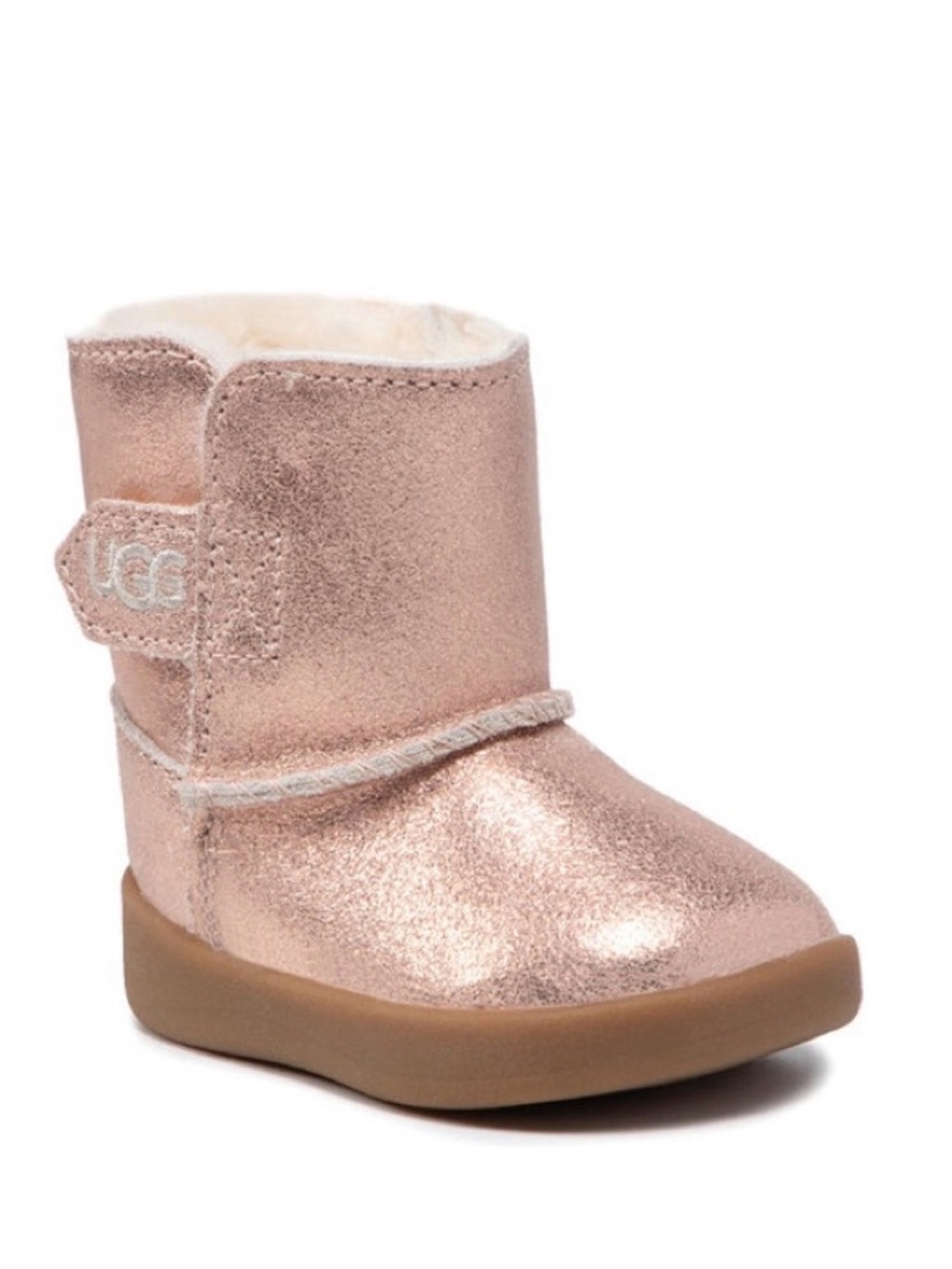 UGG Baby Keelan Metallic Glitter Rose Gold Boots Infant Size 2/3